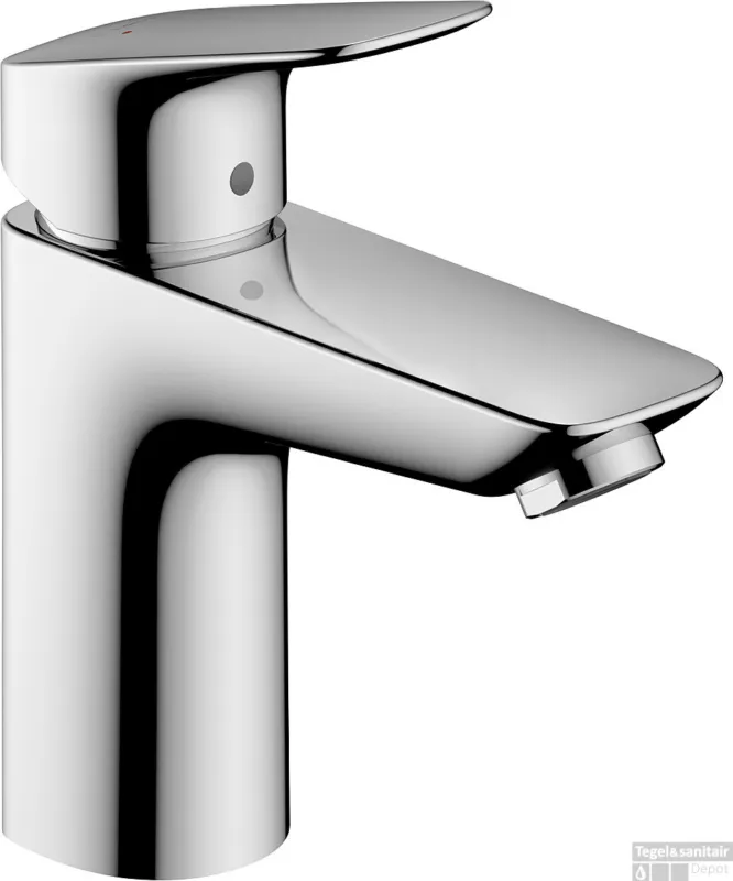 Hansgrohe Logis ééngreeps wastafelmengkraan 100 met metalen PushOpen afvoerplug, chroom Direct Beschikbaar