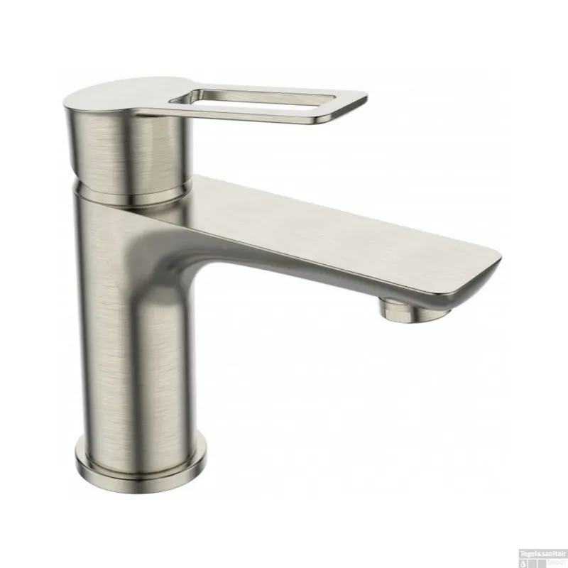 Hoge Kwaliteit Wastafelkraan Sanimar Braga Eengreepshendel Geborsteld Inox