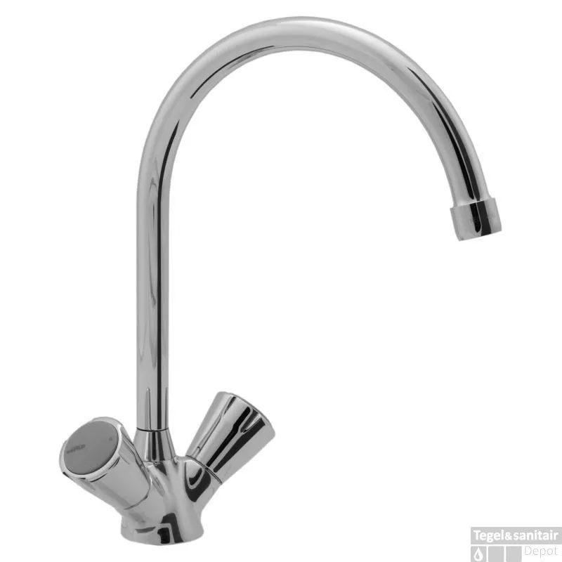 Venlo Nimbus Ii Messing Keramis Keukenkraan Uitloop 20 Cm. Chroom Goedkoop