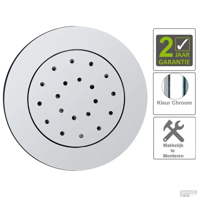 Bestseller BWS Zijdouche Inbouw Verstelbaar Rond 13.5cm Chroom