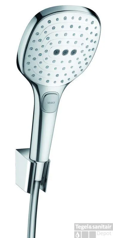 Hansgrohe Raindance Select E120 Porter‘s Badset Met Doucheslang 160 Cm. Wit-chroom Speciale Aanbieding