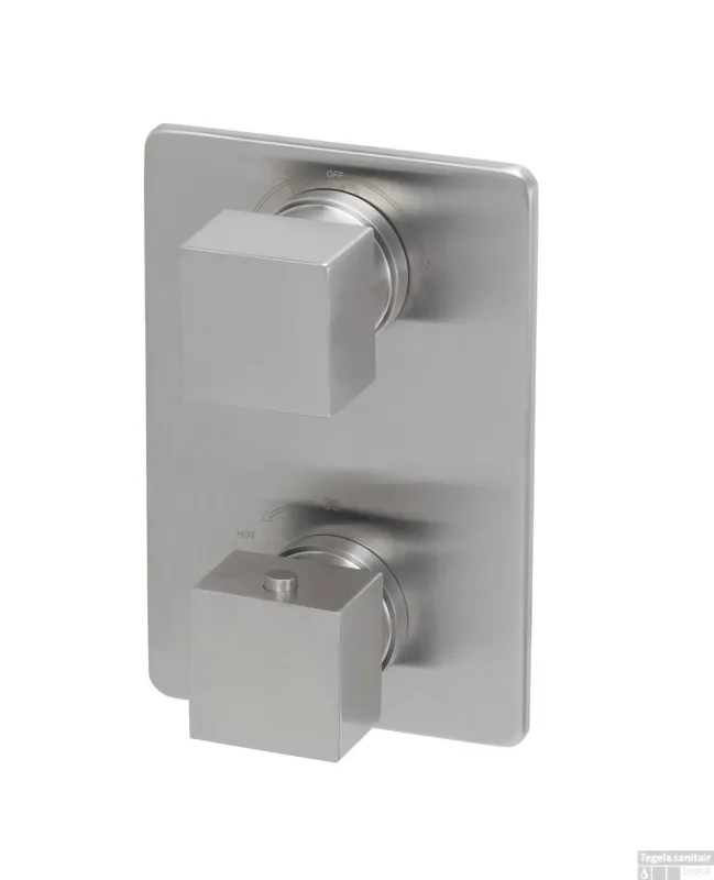 Finale Uitverkoop BWS Afbouwdeel Square 2-Weg RVS tbv Thermostatisch Inbouwdeel Uni