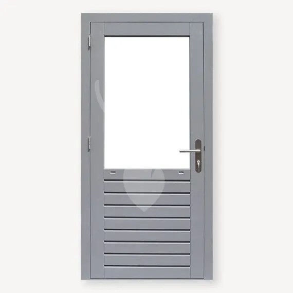 WV Hardhout buitendeur glas gegrond | 221x109 cm | L Tijdelijk Beschikbaar