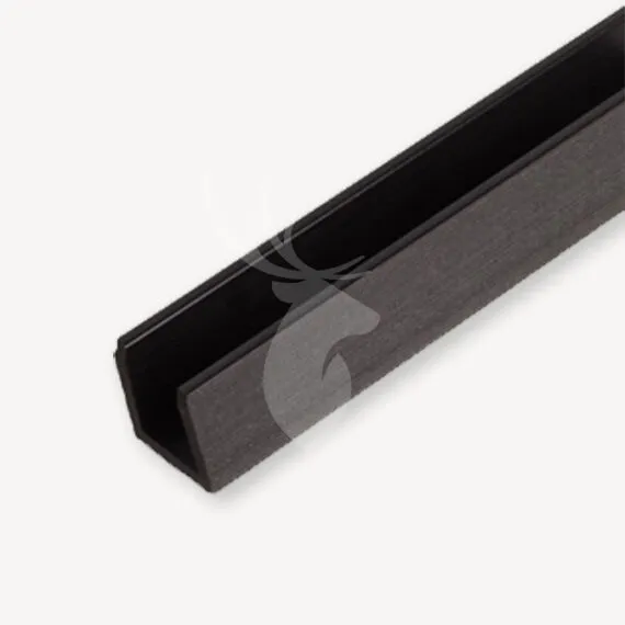 Duofuse composiet u-profiel | graphite black | 182 cm Finale Uitverkoop