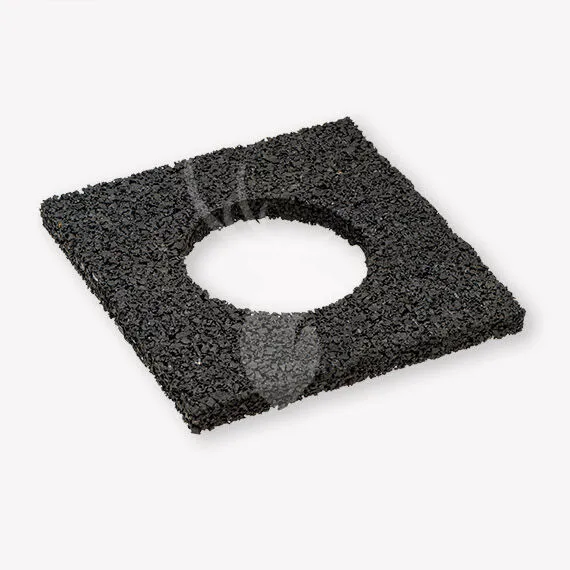 Rubber tegeldrager 120x120 mm met gat | dikte 15 mm Flitsaanbieding