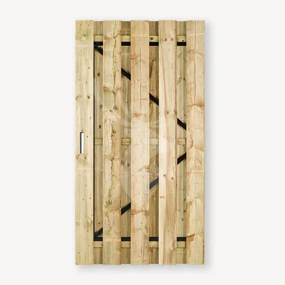 Express Levering Tuindeur Solide | grenen zw | pa 7,5 cm | 190x120 cm