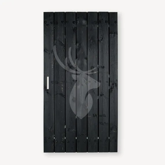 Goedkoop Tuindeur Privacy | zwart grenen zw | pa 1,0 | 180x80 cm