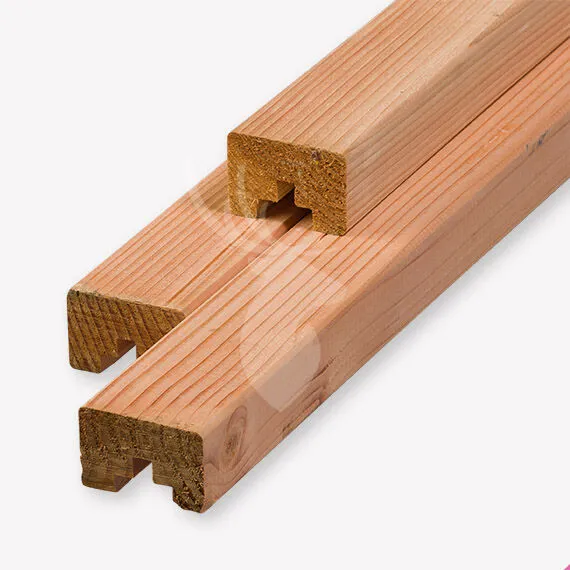 Douglas afdekregel incl. sponning | blank | 180 cm Direct Verzonden