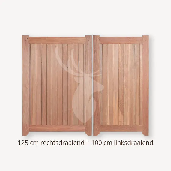 Actieprijs Hardhouten poort | incl. beslag | dubbel | 180x225 cm