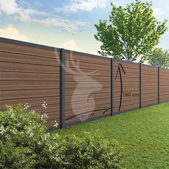Velufence | Fiberdeck ipé brown | alu antraciet | 195x180cm Exclusieve Aanbieding