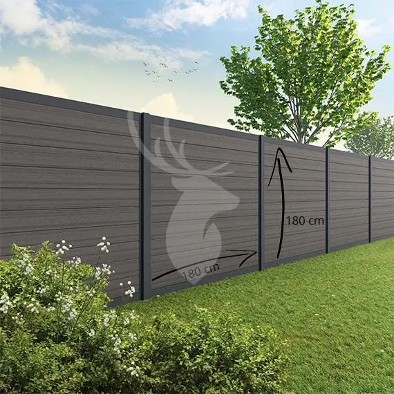 Velufence | Fiberdeck dark grey | alu antraciet | 195x180 cm Hoge Kwaliteit