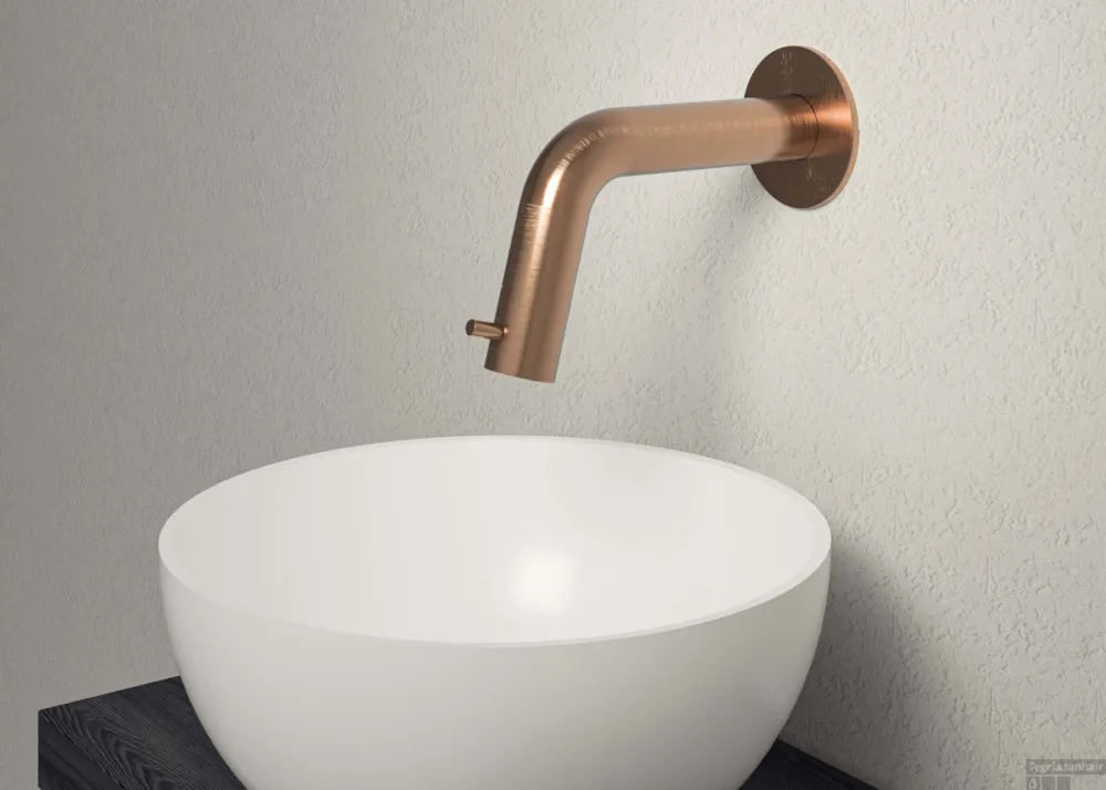Inbouw Fonteinkraan MAY Stilo Inkortbaar, 1/2" Aansluiting Geborsteld Mat Koper PVD Beperkt Aanbod