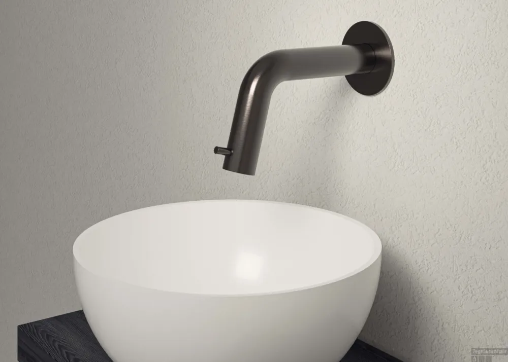 Goedkoop Inbouw Fonteinkraan MAY Stilo Inkortbaar, 1/2" Aansluiting Geborsteld Carbon Black PVD