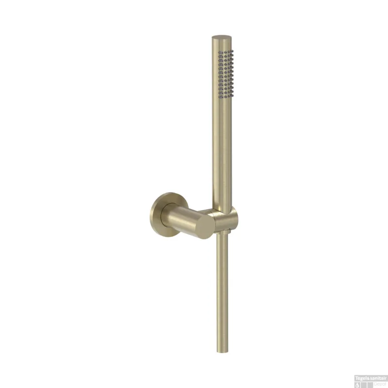 Handdoucheset MAY Staaf Handdouche, Verstelbare Wandsteun en Smooth Doucheslang 125 cm Geborsteld Mat Goud PVD Fabrieksprijs