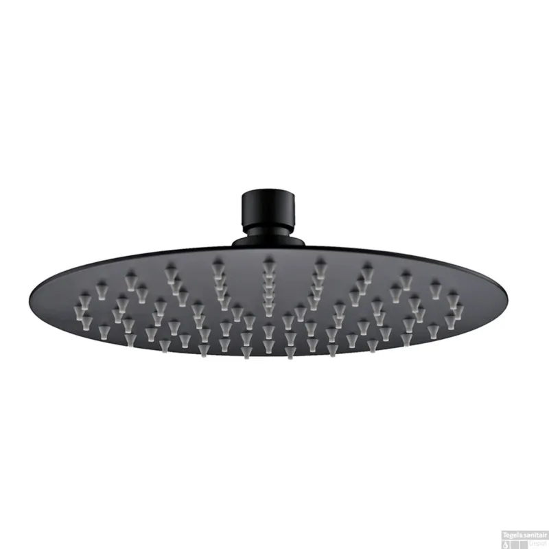 Hoofddouche rond 304-Ufo Wiesbaden 25 cm Mat Zwart Fabrieksprijs