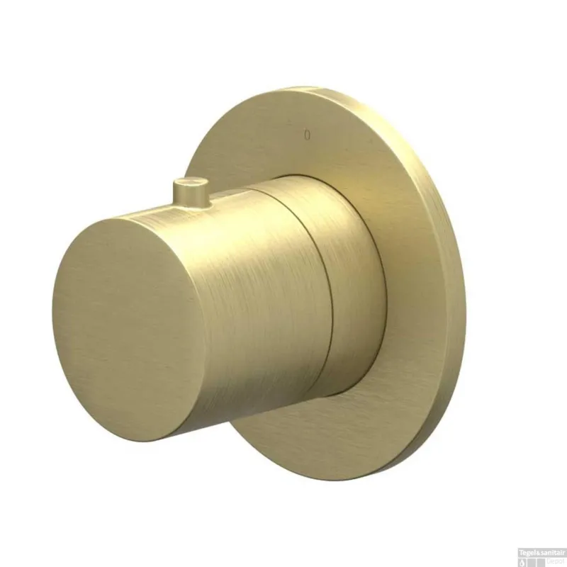 Koopje Afbouwdeel IVY Bond Flow-Through Stopkraan Symmetry Met Rond Rozet Geborsteld Mat Goud PVD
