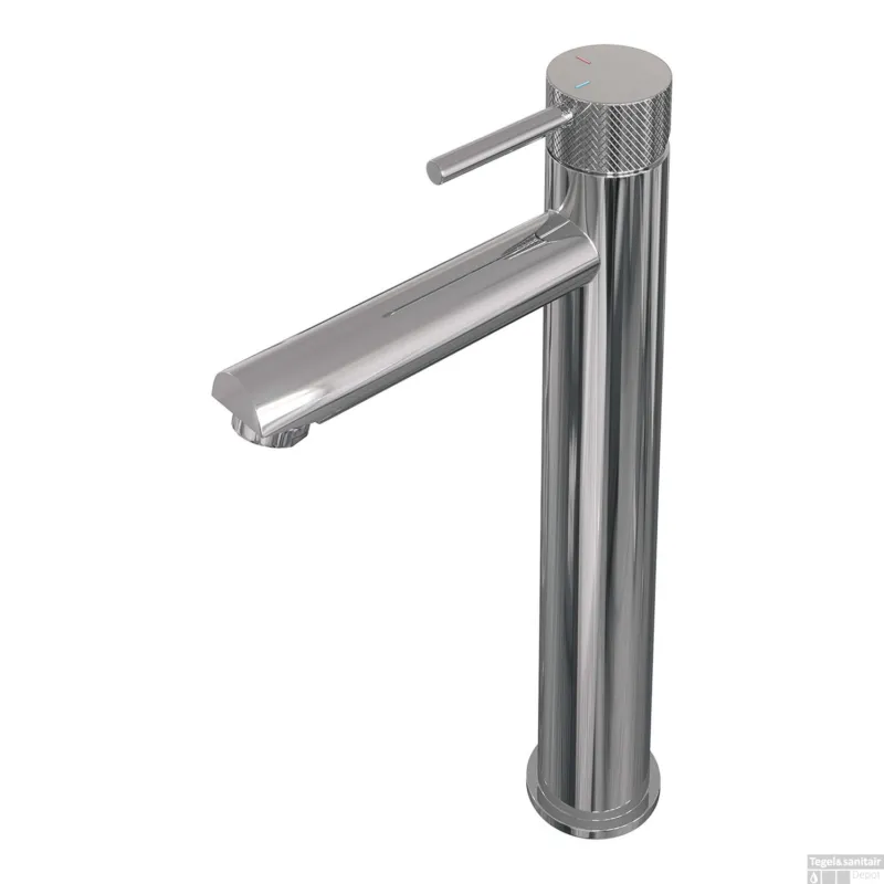 Exclusieve Aanbieding Wastafelmengkraan Brauer Chrome Carving Coldstart Opbouw Hoog Ronde Hendel Chroom