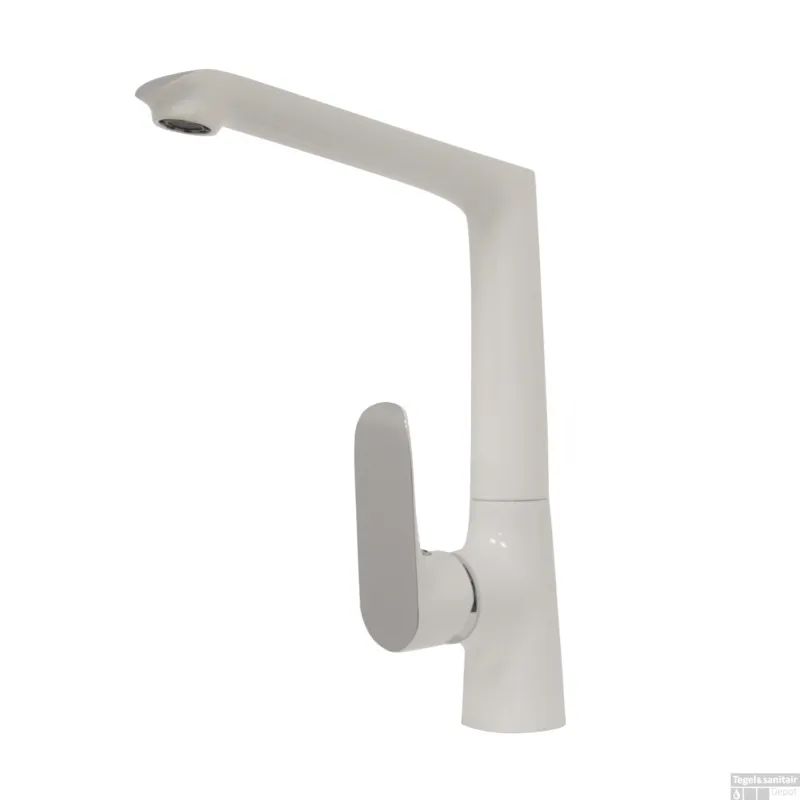 BWS Keukenmengkraan Marta Eenhendel Wit Chroom 24cm 1/2 Inch Laatste Kans