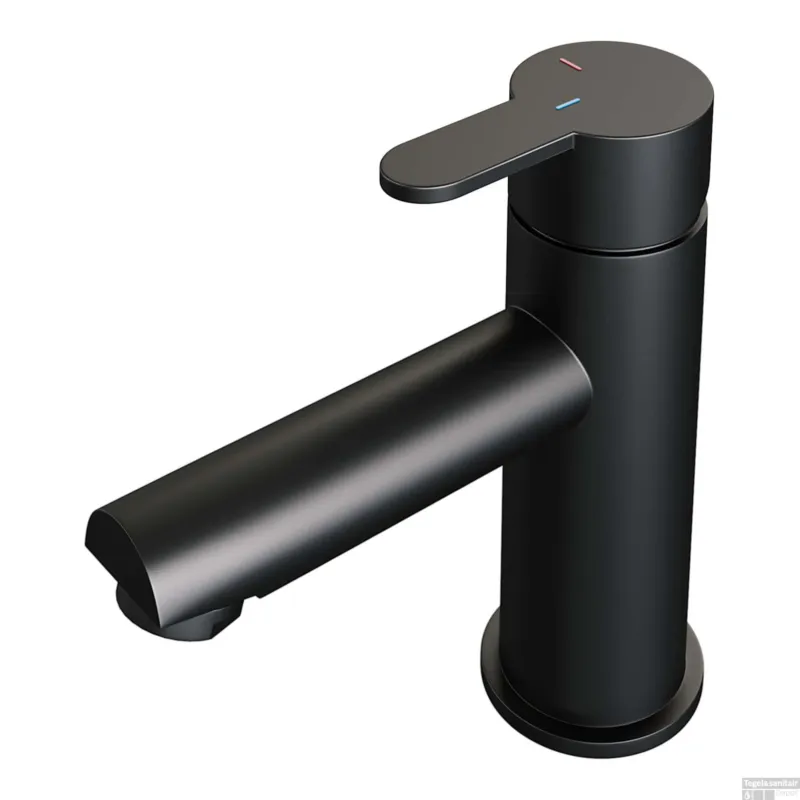 Wastafelmengkraan Brauer Black Edition Coldstart Opbouw Laag Korte Platte Hendel Mat Zwart Koop Vandaag
