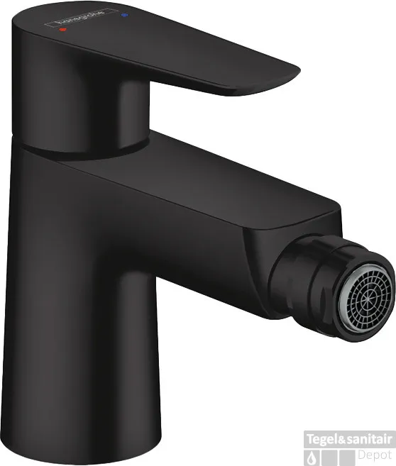 Direct Beschikbaar Hansgrohe Talis E ééngreeps bidetmengkraan met PopUp trekwaste, mat zwart