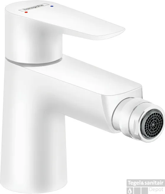 Superprijs Hansgrohe Talis E ééngreeps bidetmengkraan met PopUp trekwaste, mat wit