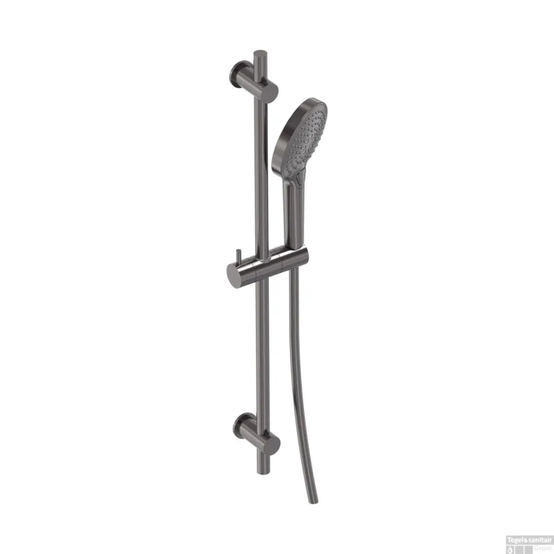 Glijstangset MAY Met 3-Standen Handdouche, Doucheslang en Glijstang 70 cm Geborsteld Carbon Black PVD Lage Kosten