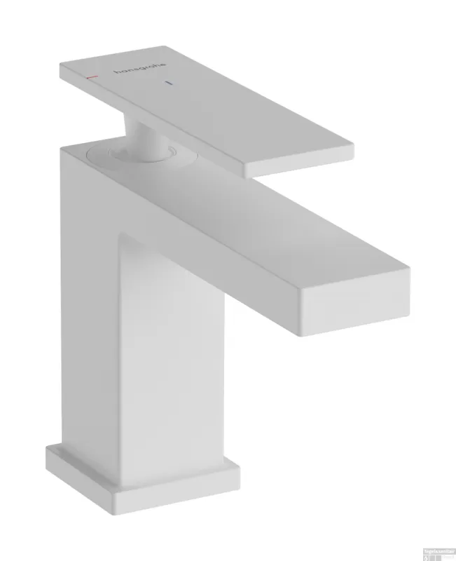 Hansgrohe Tecturis E ééngreeps wastafelkraan 80 CoolStart met PopUp trekwaste, mat wit Op = Op