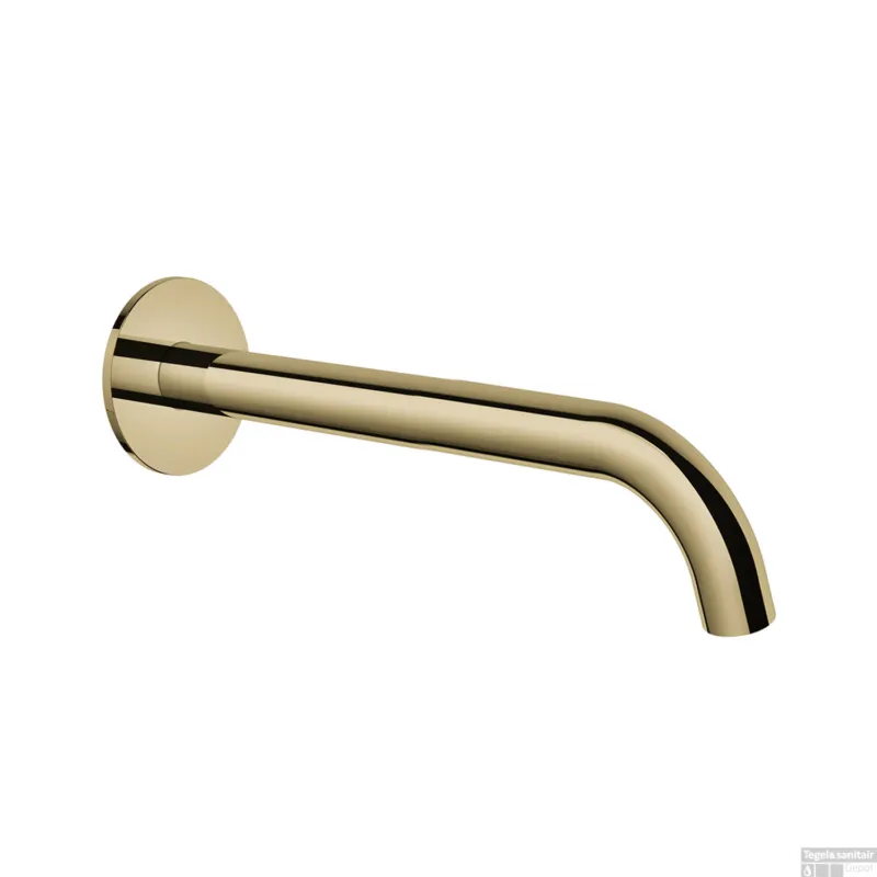 Direct Verzonden Wastafelkraan Uitloop Hotbath Cobber Rond 25 cm Gepolijst Messing PVD
