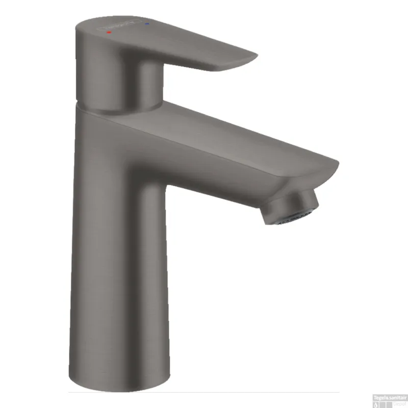 Wastafelmengkraan Talis E HansGrohe 110 Eengreeps CoolStart met Trekwaste Geborsteld Zwart Chroom Tijdelijk Beschikbaar