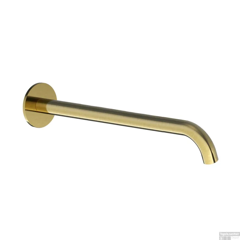 Wastafelkraan Uitloop Hotbath Cobber Rond 30 cm Geborsteld Messing PVD Koop Online