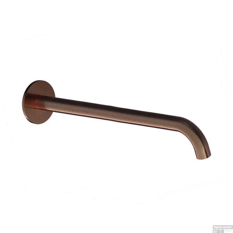 Premium Wastafelkraan Uitloop Hotbath Cobber Rond 30 cm Geborsteld Koper PVD