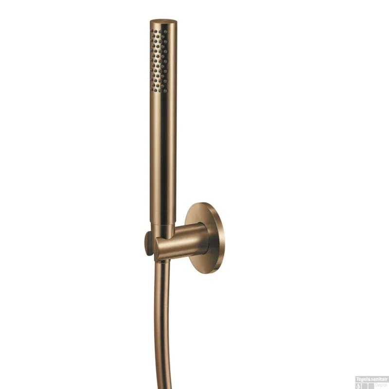 Betrouwbaar Staafhanddouche Qisani Flow Met Houder en Slang Geborsteld Goud