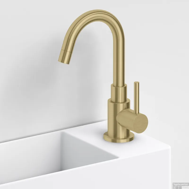Fonteinkraan Hoog Clou Freddo Geborsteld Goud PVD Op = Op