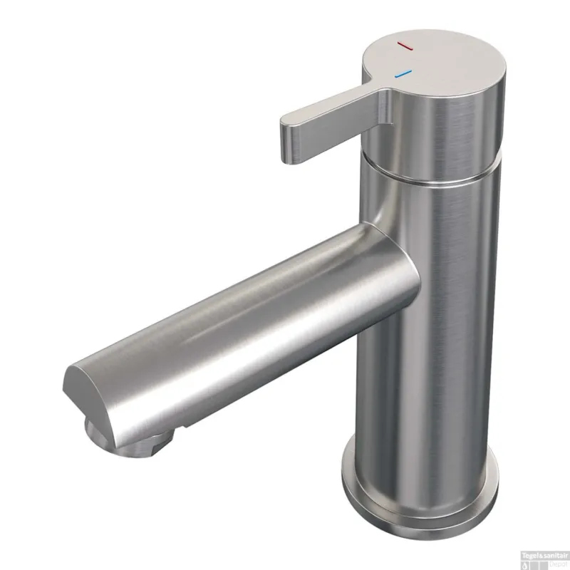 Beperkte Voorraad Wastafelmengkraan Brauer Brushed Edition Coldstart Opbouw Laag Halfronde Hendel Geborsteld RVS PVD