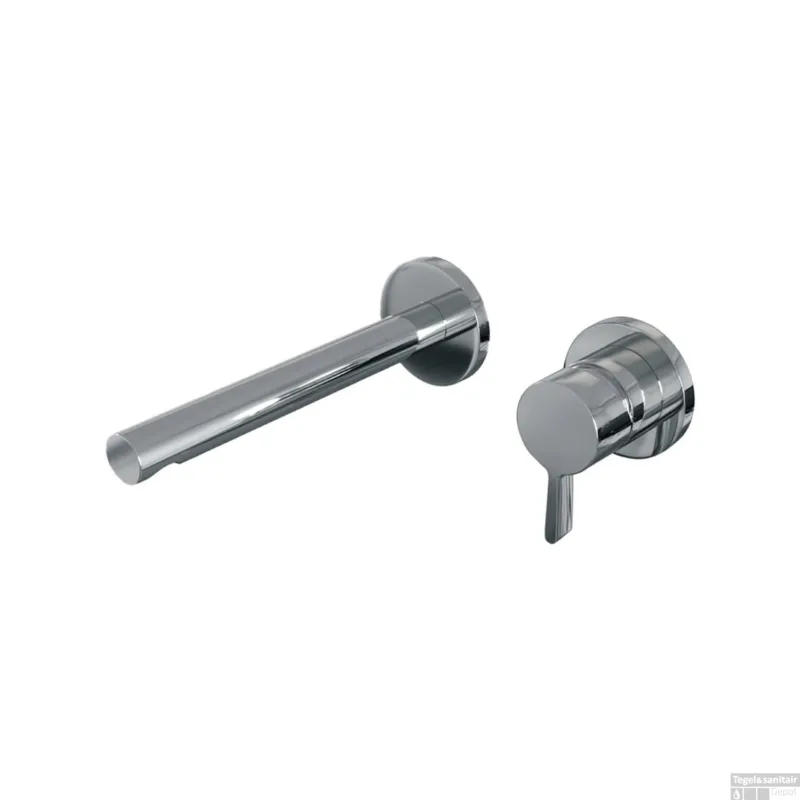 Seizoensaanbieding Inbouw Wastafelmengkraan Brauer Chrome Edition Coldstart Rechte Uitloop Halfronde Hendel Rechts Chroom Met Rozetten
