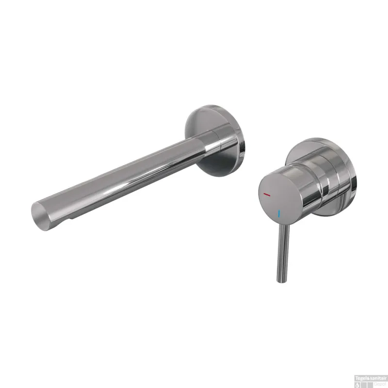 Bestseller Inbouw Wastafelmengkraan Brauer Chrome Edition Coldstart Rechte Uitloop Ronde Hendel Rechts Chroom Met Rozetten