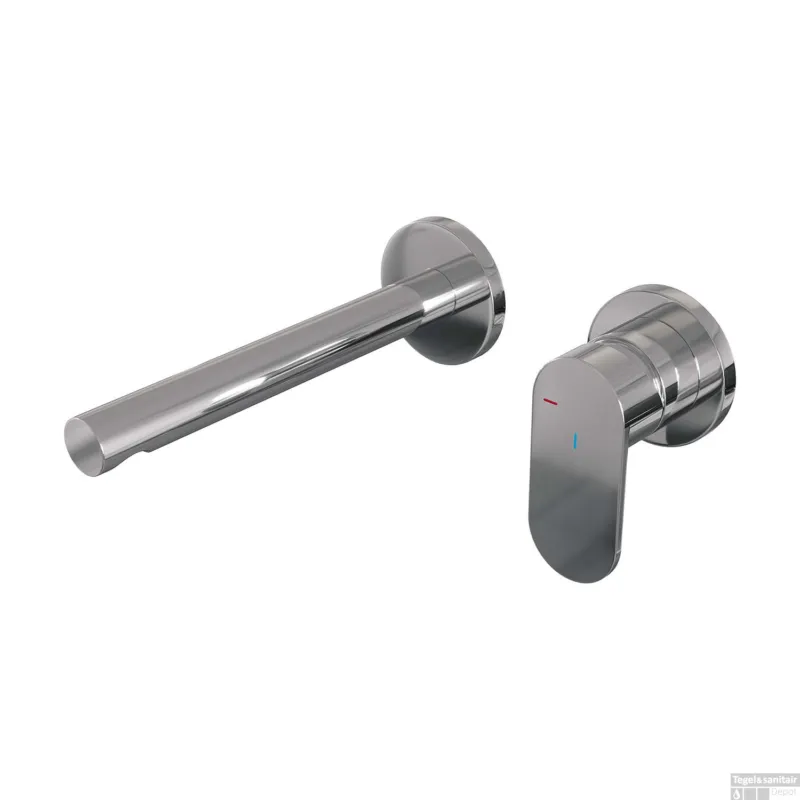 Inbouw Wastafelmengkraan Brauer Chrome Edition Coldstart Rechte Uitloop Platte Hendel Rechts Chroom Met Rozetten Seizoensaanbieding