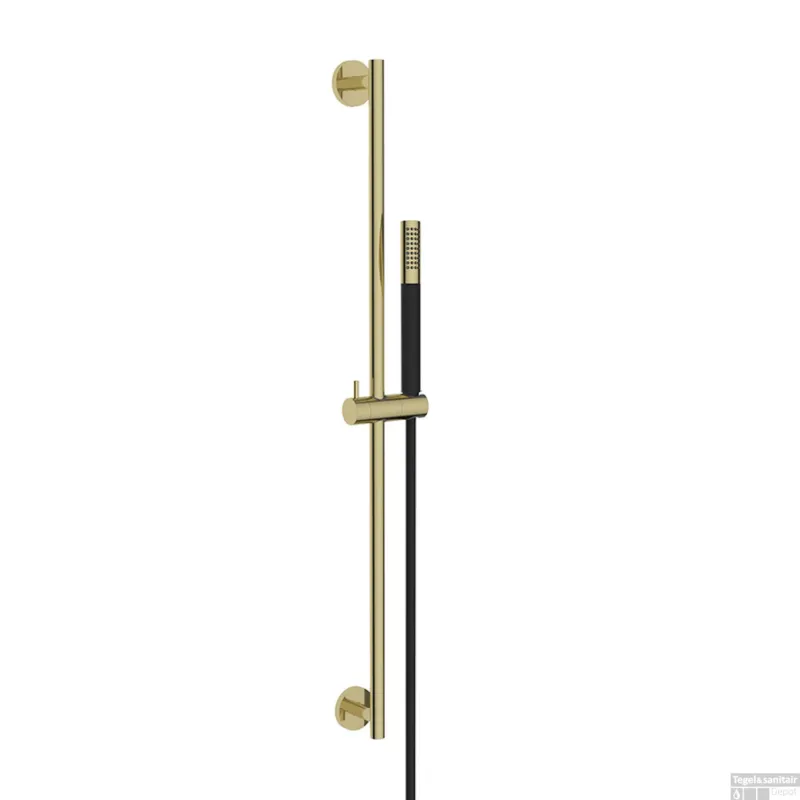 Glijstangset BWS Moran Met Staafhanddouche 1 Stand 150 cm Geborsteld Messing/Mat Zwart Koopje