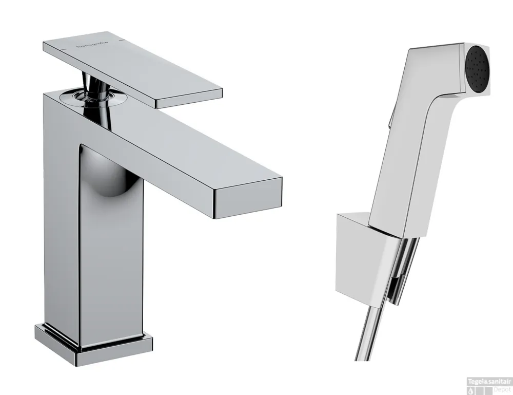 Hansgrohe Tecturis E ééngreeps wastafelkraan 110 met bidet handdouche en doucheslang 160 cm, chroom Finale Uitverkoop