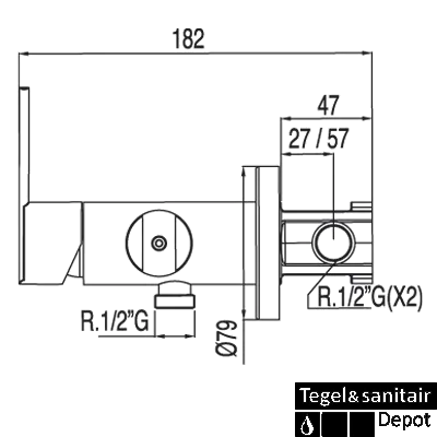 Tres Lex inbouw bidetkraan 181222 Chroom Snelle Levering