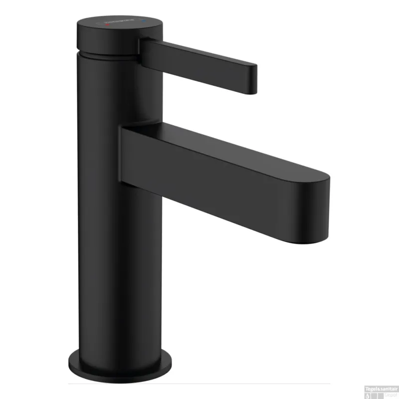 Actieprijs Wastafelmengkraan Finoris HansGrohe Eengreeps 100 met Push-Open Afvoer Mat Zwart