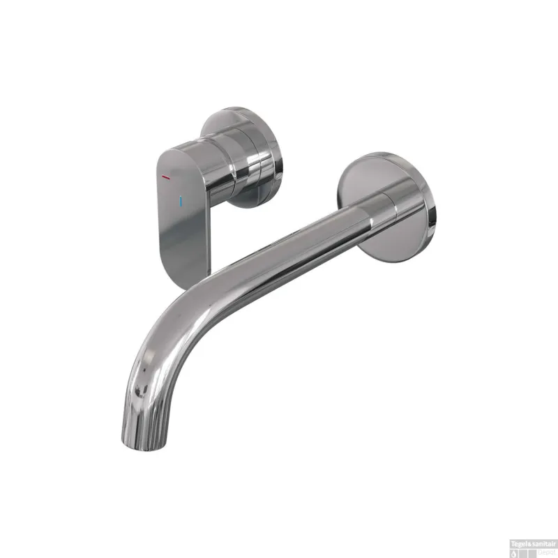 Inbouw Wastafelmengkraan Brauer Chrome Edition Coldstart Gebogen Uitloop Platte Hendel Links Chroom Met Rozetten Betrouwbaar