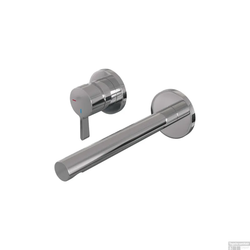 Inbouw Wastafelmengkraan Brauer Chrome Edition Coldstart Rechte Uitloop Halfronde Hendel Links Chroom Met Rozetten Dagaanbieding