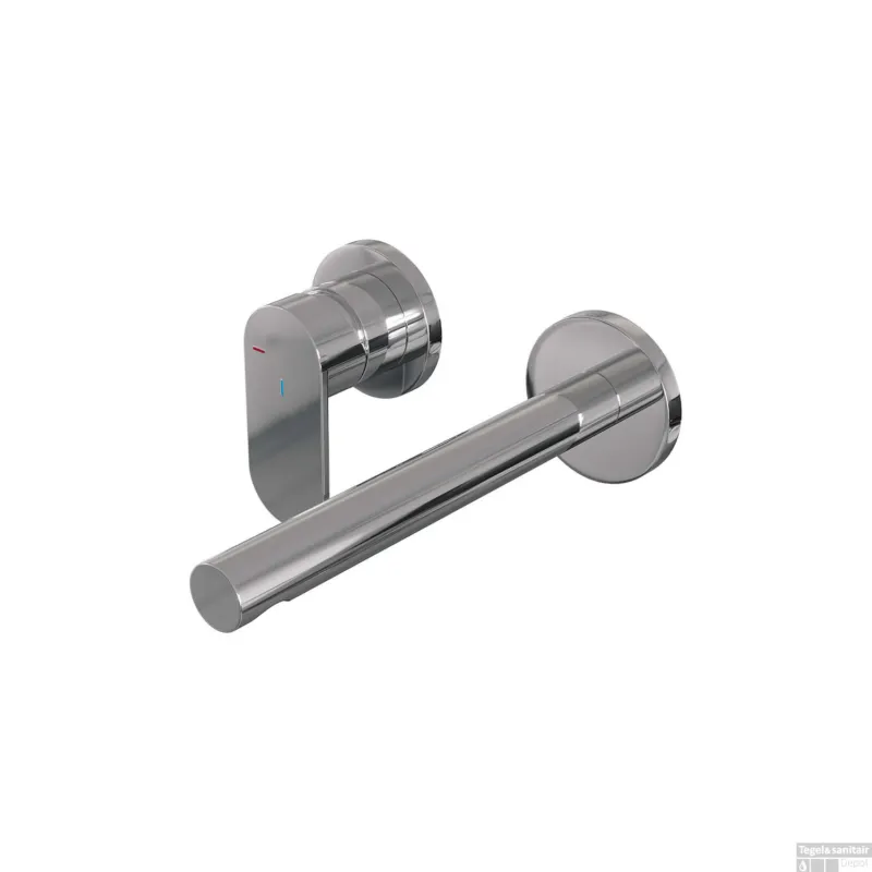 Beste Prijs Inbouw Wastafelmengkraan Brauer Chrome Edition Coldstart Rechte Uitloop Platte Hendel Links Chroom Met Rozetten