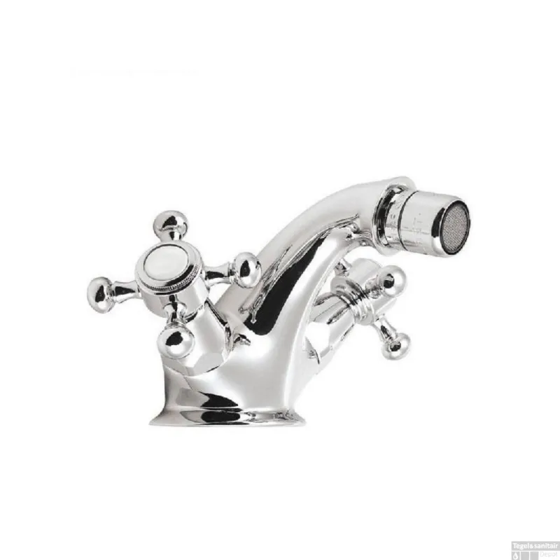 Bidetmengkraan Sapho Antea 2-knop Gebogen 7.2 cm Chroom (incl. clickwaste) Finale Uitverkoop