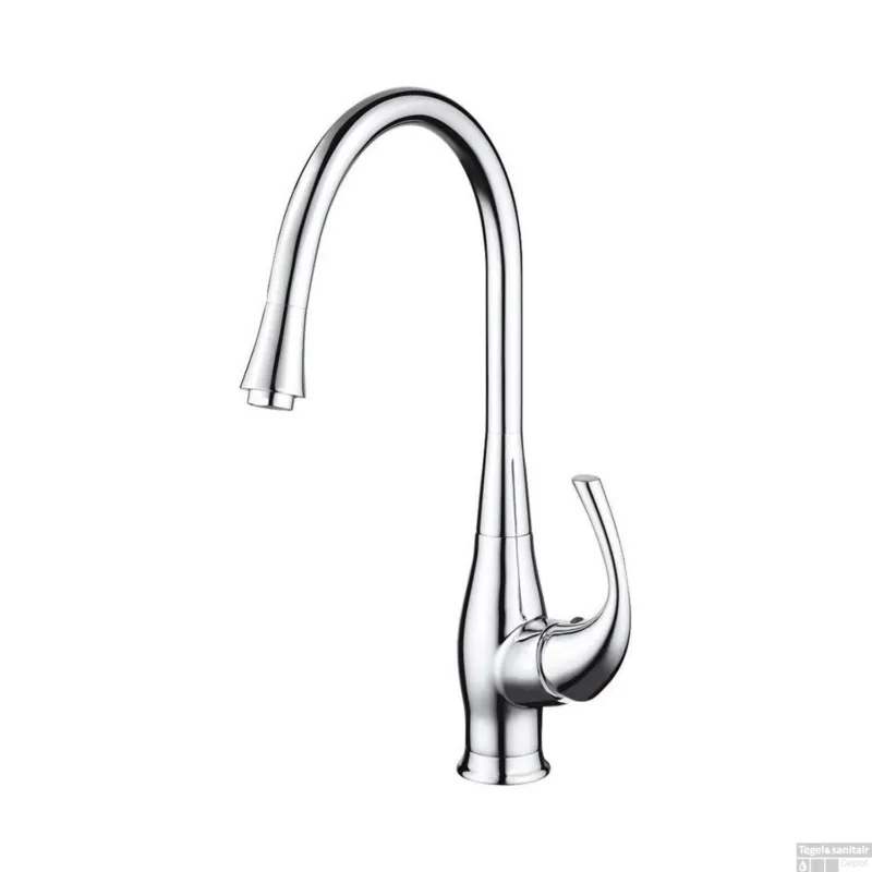 Koopje Keukenmengkraan Sapho Prim 1-hendel 41.6 cm Beweegbare Uitloop Chroom