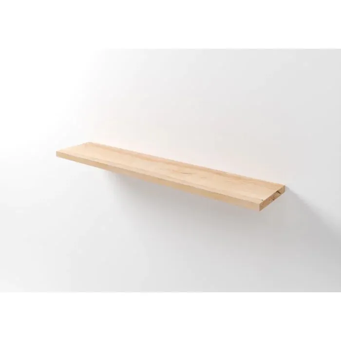 Massief Eiken Wandplank op Maat - Blind Ophangsysteem Finale Uitverkoop