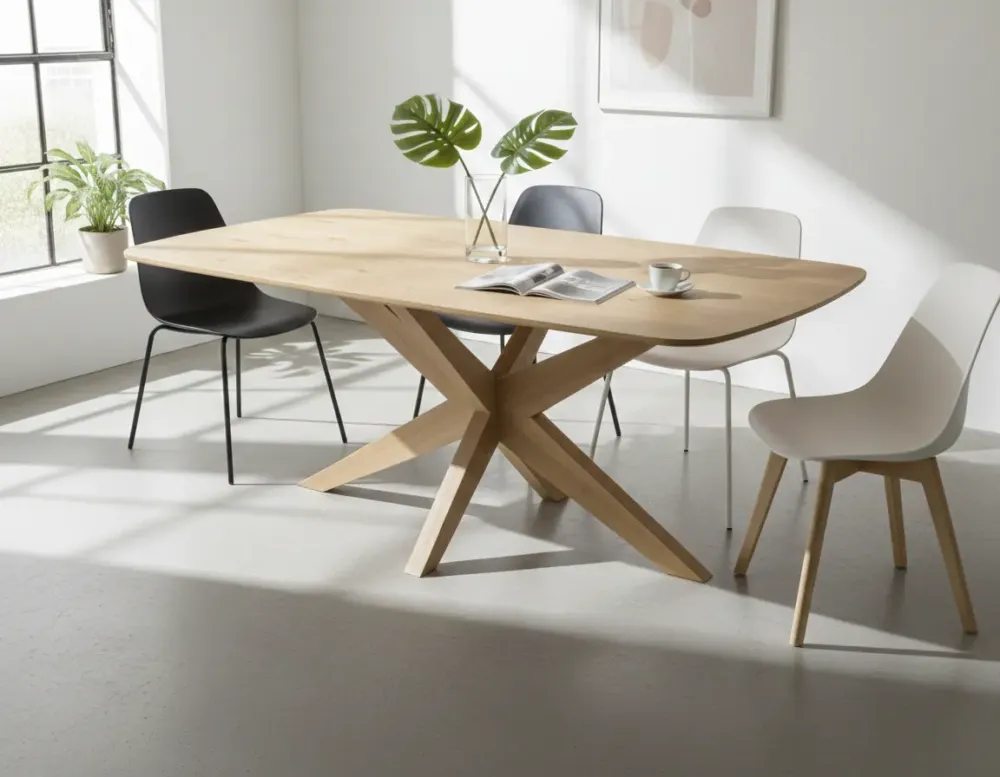 Nordic Star | Deens Ovaal Eiken Eettafel met Massieve Spinpoot Must-Have