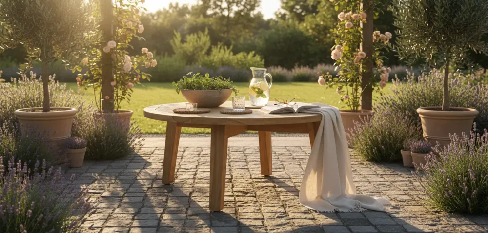 Premium Ronde Teak Tuin Salontafel Ø 70 cm – Tijdloos en Duurzaam FSC Teak