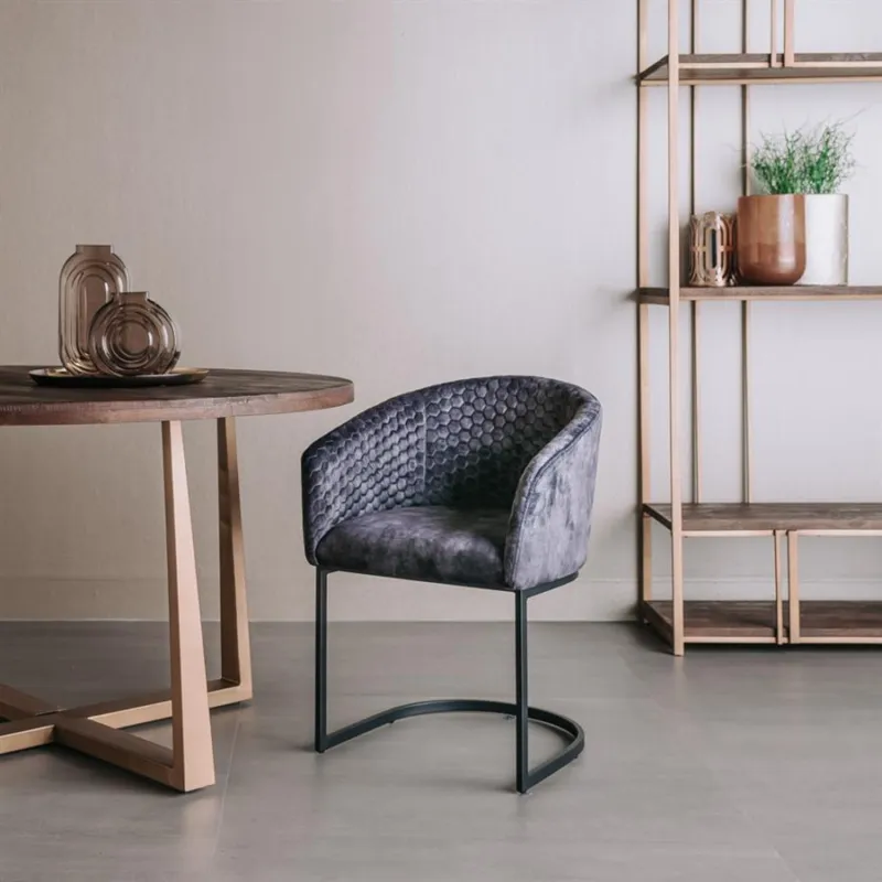 Pellaro Armstoel - fabric Adore 29 Dark grey Lage Kosten